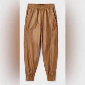 NWT Rag & bone leather jogger in color dark beige size M